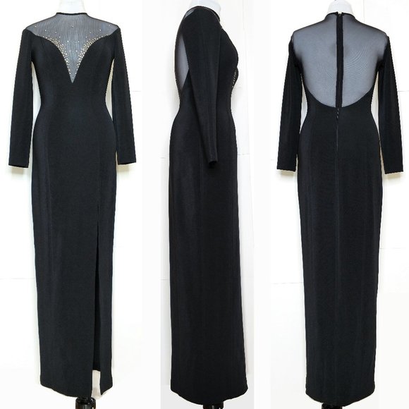 Tadashi Shoji Dresses & Skirts - Vintage Tadashi Embellished Illusion Mesh Gown